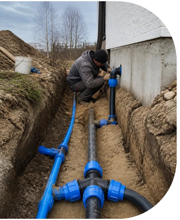 Монтаж наружного водопровода на участке под ключ в Алейске